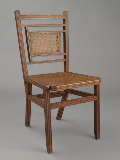 साइड चेयर, 1883 (लकड़ी, बेंत और पुआल चोटी) द्वारा George Jakob Hunzinger