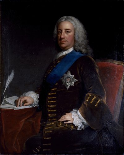 विलियम कैवेंडिश का पोर्ट्रेट, डेवोनशायर का तीसरा ड्यूक, 1730 के दशक के अंत में - 1740 के दशक की शुरुआत में (कैनवास पर तेल) द्वारा जॉर्ज नेप्टन