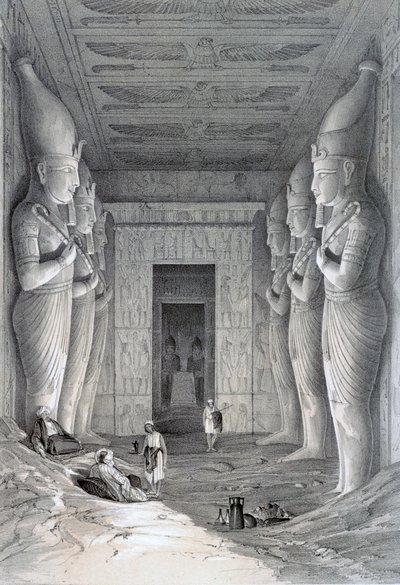 19 वीं शताब्दी के महान मंदिर, अबू सिंबल का आंतरिक भाग द्वारा जॉर्ज मूर