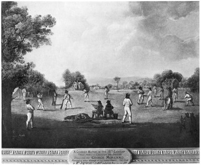 एक क्रिकेट मैच, 18 वीं सदी 1912। द्वारा जॉर्ज मोरलैंड