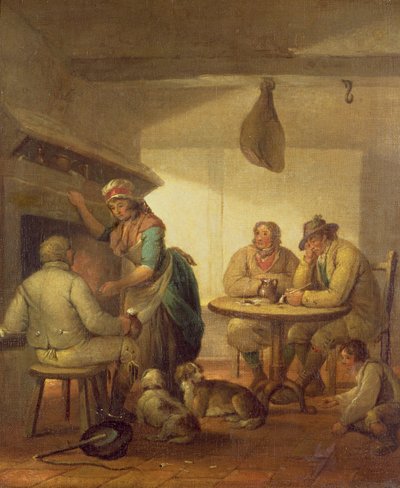 कंट्री फोक बाय एन इन फायर, 1796 द्वारा जॉर्ज मोरलैंड