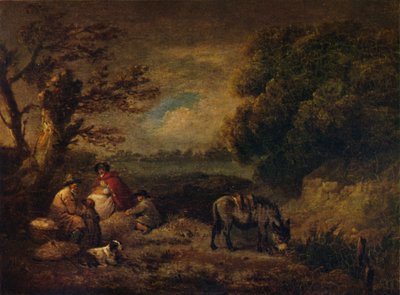 गधे के साथ आराम करने वाले जिप्सी, 1795 द्वारा जॉर्ज मोरलैंड