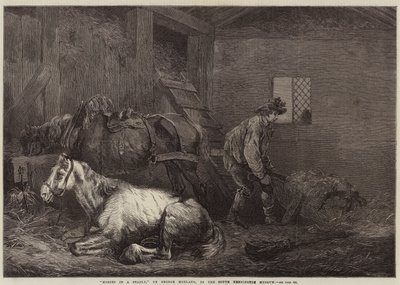 एक अस्तबल में घोड़े द्वारा George Morland
