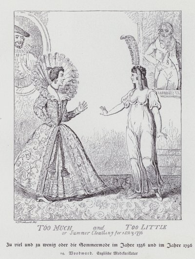 1556 और 1796 के लिए बहुत अधिक और बहुत छोटा, ग्रीष्मकालीन वस्त्र (लिथो) द्वारा जॉर्ज माउटर्ड (बाद में) वुडवर्ड