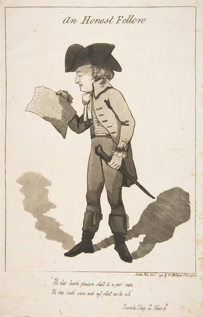 एक ईमानदार साथी, 1 दिसंबर, 1790। द्वारा जॉर्ज माउटर्ड वुडवर्ड