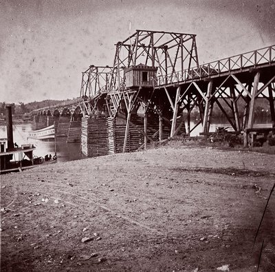 चट्टानुगा में टेनेसी नदी पर पुल, सीए। 1864. द्वारा जॉर्ज एन। बरनार्ड