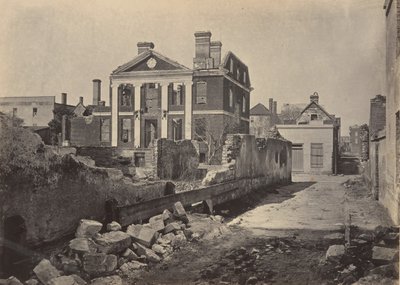 पिंकनी हवेली, चार्ल्सटन, दक्षिण कैरोलिना, 1860 के खंडहर। द्वारा जॉर्ज एन। बरनार्ड