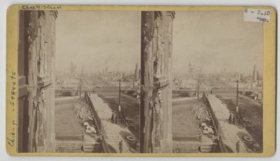 1871 के शिकागो फायर के बाद क्लार्क स्ट्रीट का स्टैरोग्राफ दृश्य द्वारा जॉर्ज एन। बरनार्ड