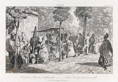 बुलेवार्ड डेस इटालिएंस, c.1821 (नक़्क़ाशी) द्वारा जॉर्ज रॉबर्ट लुईस