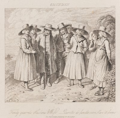पारिवारिक झगड़ा, गमुन्डेन, c.1821 (नक़्क़ाशी) द्वारा जॉर्ज रॉबर्ट लुईस