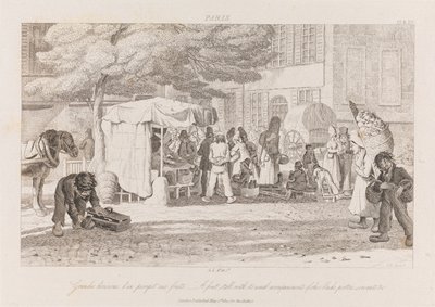फ्रूट स्टाल, पेरिस, c.1821 (ईचिंग) द्वारा जॉर्ज रॉबर्ट लुईस