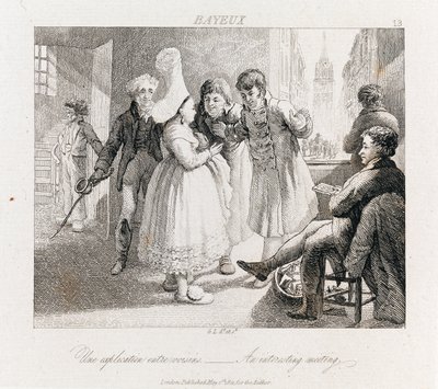 दिलचस्प बैठक - बेयुक्स, c.1821 (नक़्क़ाशी) द्वारा जॉर्ज रॉबर्ट लुईस