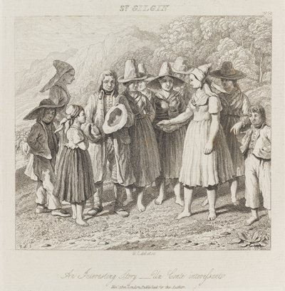 दिलचस्प कहानी, सेंट गिलगिन, c.1821 (नक़्क़ाशी) द्वारा जॉर्ज रॉबर्ट लुईस