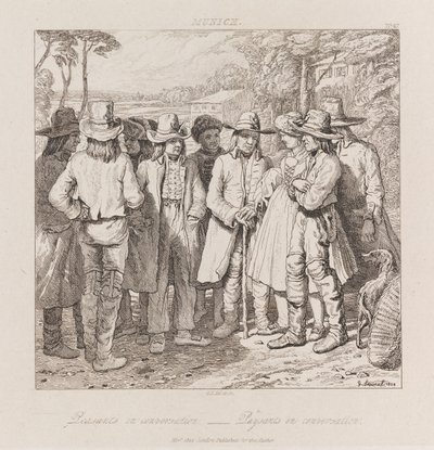 किसान बातचीत, म्यूनिख, c.1821 (नक़्क़ाशी) द्वारा जॉर्ज रॉबर्ट लुईस
