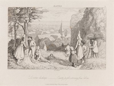 लेबर से लौटकर, c.1821 (नक़्क़ाशी) द्वारा जॉर्ज रॉबर्ट लुईस