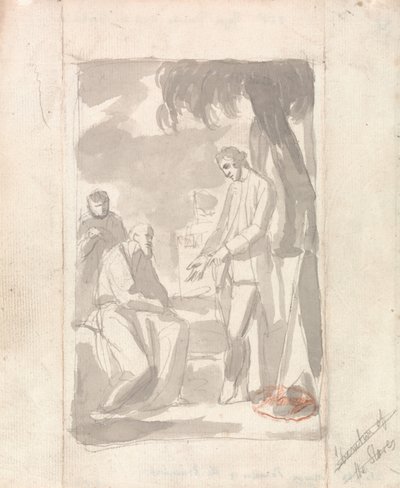 मेजर पीयर्सन और ब्राह्मण (रखी कागज पर ग्रे धो) (देखें 153905) द्वारा जॉर्ज रोमनी