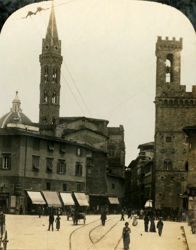 पियाज़ा सैन फ़िरनेज़े, फ्लोरेंस, इटली, c1909। द्वारा जॉर्ज रोज़