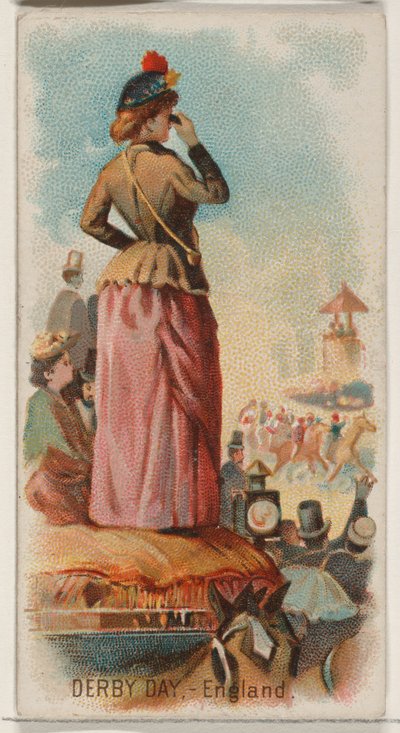 डर्बी डे, इंग्लैंड, ड्यूक ब्रांड सिगरेट के लिए हॉलीडे सीरीज़ N80 से, 1890., 1890। द्वारा जॉर्ज एस. हैरिस एंड संस