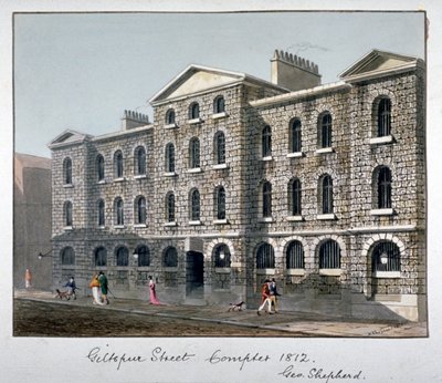 गिल्ट्सपुर स्ट्रीट कॉम्प्टर, लंदन शहर, 1812। द्वारा जॉर्ज शेफर्ड