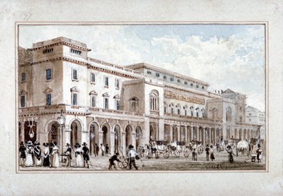 द किंग्स थिएटर, हेमार्केट, वेस्टमिंस्टर, लंदन, 1828 द्वारा जॉर्ज शेफर्ड