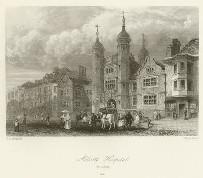 एबॉट्स हॉस्पिटल, गिल्डफोर्ड, 1840 द्वारा शेफर्ड के बाद जॉर्ज सिडनी