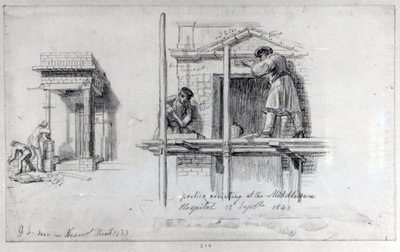 न्यूहैम स्ट्रीट और मिडलसेक्स अस्पताल, लंदन, 1833 और 1840 में पोर्टिकोस का निर्माण द्वारा जॉर्ज Snr तीव्र