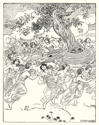 पर्सियस: "हास्यास्पद पेड़ के चारों ओर नृत्य करना" (लिथो) द्वारा जॉर्ज सॉपर