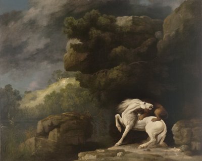 एक शेर पर हमला करने वाला घोड़ा, 1770 द्वारा जॉर्ज स्टब्स