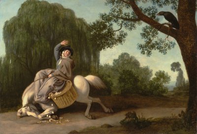 किसान की पत्नी और रेवेन, 1786। द्वारा जॉर्ज स्टब्स