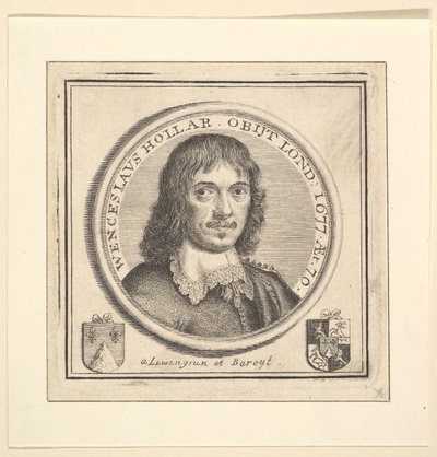 एक परिपत्र फ्रेम में कॉलर की बस्ट, कार्यक्षेत्र, 1745 के विवरण में प्रकाशित। द्वारा जॉर्ज वर्ट्यू