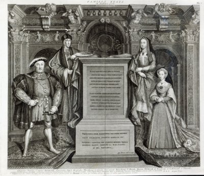 फैमिलिया रेजिया, या द फैमिली ऑफ़ हेनरी VIII, 1742 द्वारा जॉर्ज वर्ट्यू