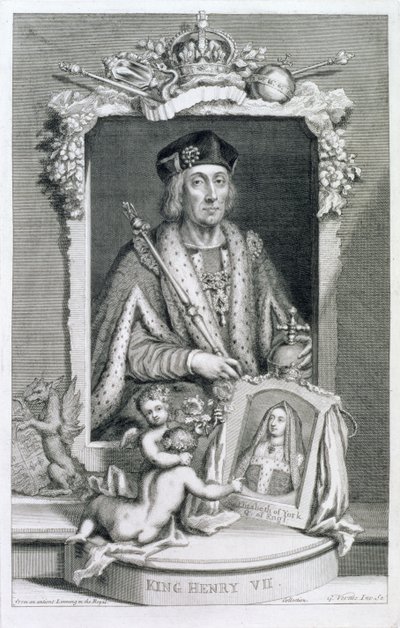हेनरी VII (1457-1509) 1485 से इंग्लैंड के राजा, रॉयल कलेक्शन में एक चित्र के बाद, कलाकार द्वारा द्वारा जॉर्ज वर्ट्यू