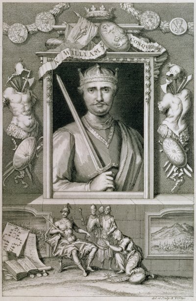 विलियम I द कॉन्करर (1027-87) 1066 से इंग्लैंड का राजा, कलाकार द्वारा उकेरा गया (उत्कीर्णन) द्वारा जॉर्ज वर्ट्यू