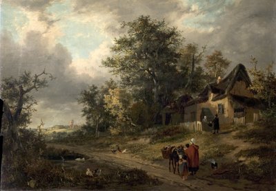 कॉटेज और टिंकर के साथ लैंडस्केप, 1828 द्वारा जॉर्ज विंसेंट