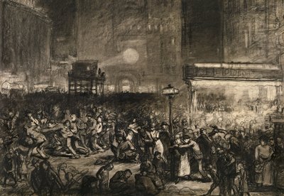 इलेक्शन नाइट टाइम्स स्क्वायर, 1906। द्वारा जॉर्ज वेस्ले बेलोज़