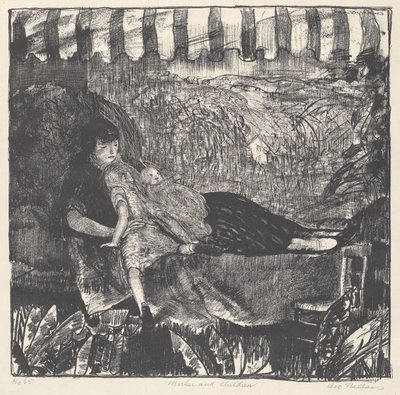 माँ और बच्चे, 1916। द्वारा जॉर्ज वेस्ले बेलोज़