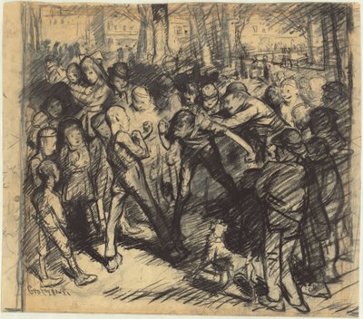 स्ट्रीट फाइट [रेक्टो], 1907। द्वारा जॉर्ज वेस्ले बेलोज़