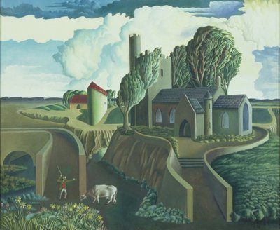 ए हिलटॉप चर्च, 1930 के दशक द्वारा जॉर्ज राइट