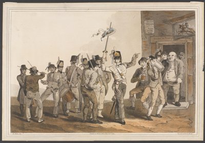 फूट की 33 वीं रेजिमेंट की भर्ती भर्ती सार्जेंट, 1814 (रंगीन एक्वाटिंट) द्वारा वॉकर के बाद जॉर्ज