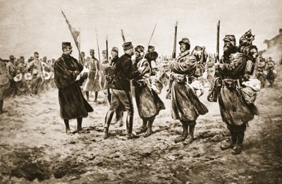 फायरिंग-लाइन में बहादुर का सम्मान: &39;द इलस्ट्रेटेड वॉर न्यूज&39; से सैन्य पदक से सुशोभित पुरुषों को प्रशंसा देते हुए एक फ्रांसीसी जनरल द्वारा जॉर्जेस बर्टिन स्कॉट