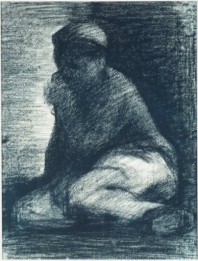 ए यंग मैन क्राउचिंग, c.1882 द्वारा जॉर्जेस पियरे सेरात