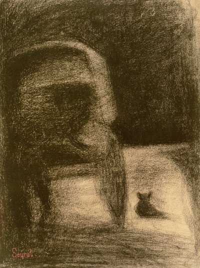 कैरिज एंड डॉग, c.1882-84 (कागज पर कॉन्टे क्रेयॉन) द्वारा जार्ज सेरात