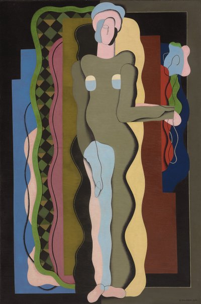 फूल के साथ नग्न; नू ए ला फुरूर, 1928 द्वारा Georges Valmier