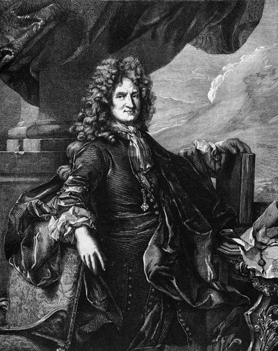 चार्ल्स रेने डी'होजियर (1640-1732) का पोर्ट्रेट, फ्रांसीसी वंशावलीविद्। द्वारा जेरार्ड एडेलिनक