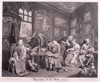 मैरिज अ ला मोड', 1745, प्लेट I द्वारा जेरार्ड जीन बैप्टिस्ट स्कॉटिन