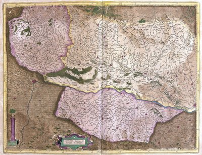 अलसैस, उत्तरी फ़्रांस (उत्कीर्णन) द्वारा जेरार्डस मर्केटर