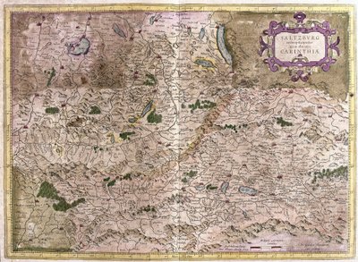 साल्ज़बर्ग और कैरिंटिया, ऑस्ट्रिया (उत्कीर्णन) द्वारा जेरार्डस मर्केटर