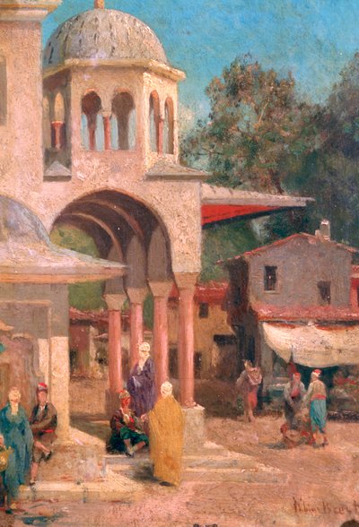 मस्जिद के बाहर, 1823-1900 द्वारा जर्मेन फैबियन ब्रेस्ट
