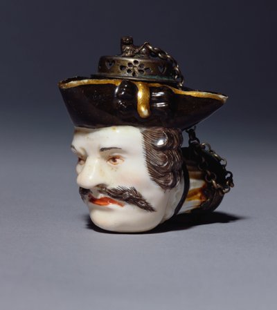शमीडेल के प्रमुख के रूप में एक मीसेन पोट्रेट पाइप-बाउल बनाया गया, c.1750 (चीनी मिट्टी के बरतन) द्वारा जर्मन स्कूल