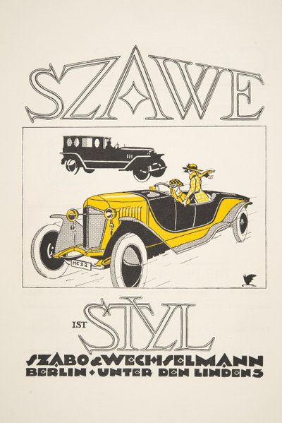 Szawe (Szabo & Wechselmann) के लिए विज्ञापन, स्टाइल से, pub.1922 (पोचोइर प्रिंट) द्वारा जर्मन स्कूल